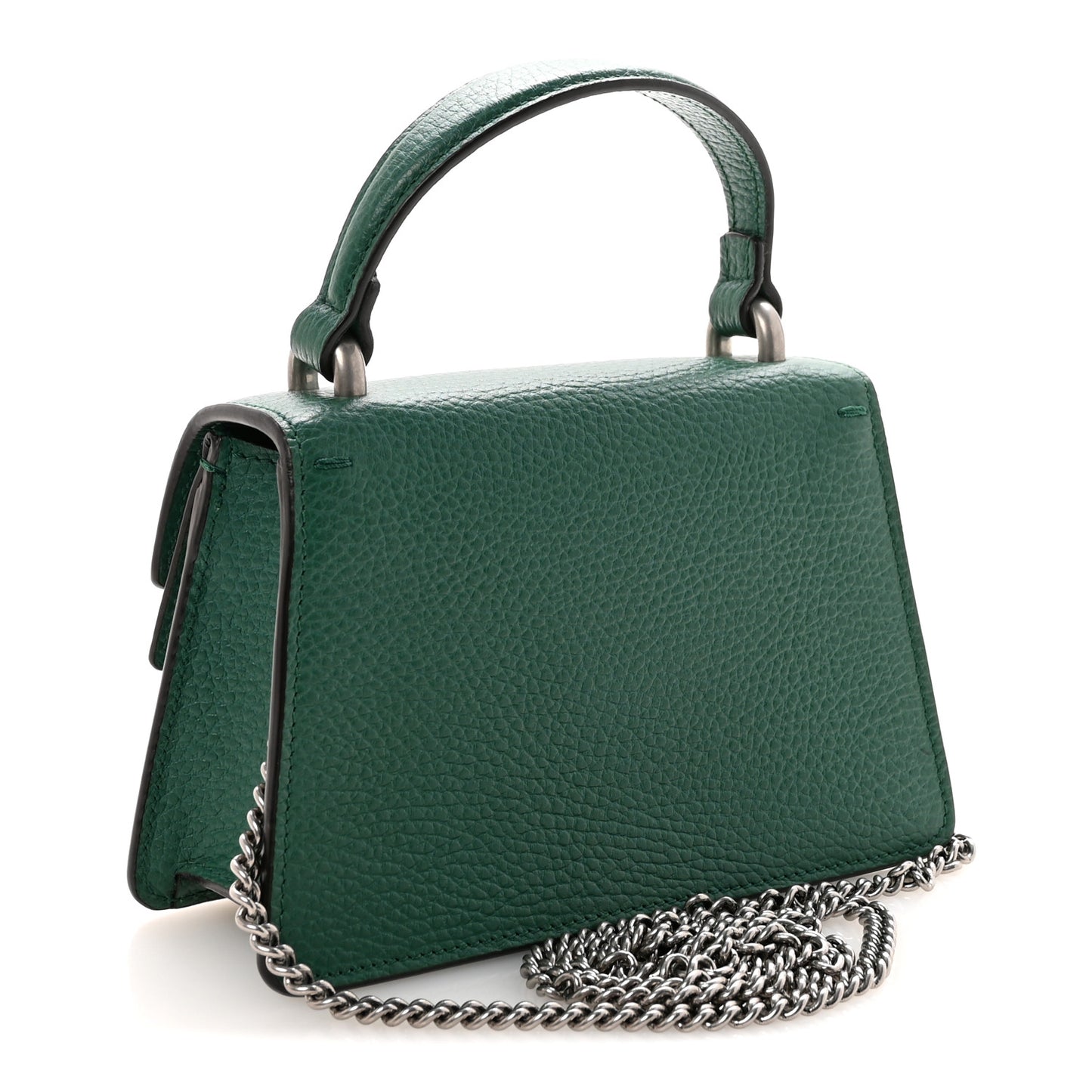 Dollar Calfskin Crystal Mini Dionysus Top Handle Bag Emerald