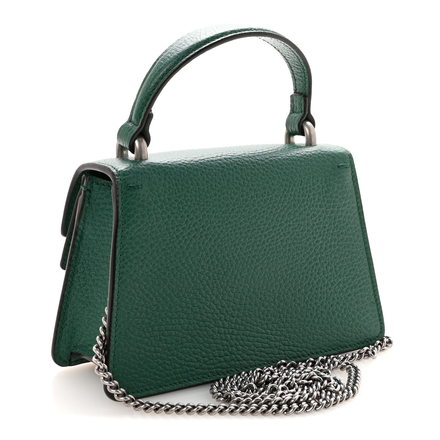 Gucci Dollar Calfskin Crystal Mini Dionysus Top Handle Bag Emerald 3 of 9