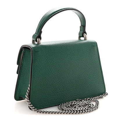 Gucci Dollar Calfskin Crystal Mini Dionysus Top Handle Bag Emerald 3 of 9