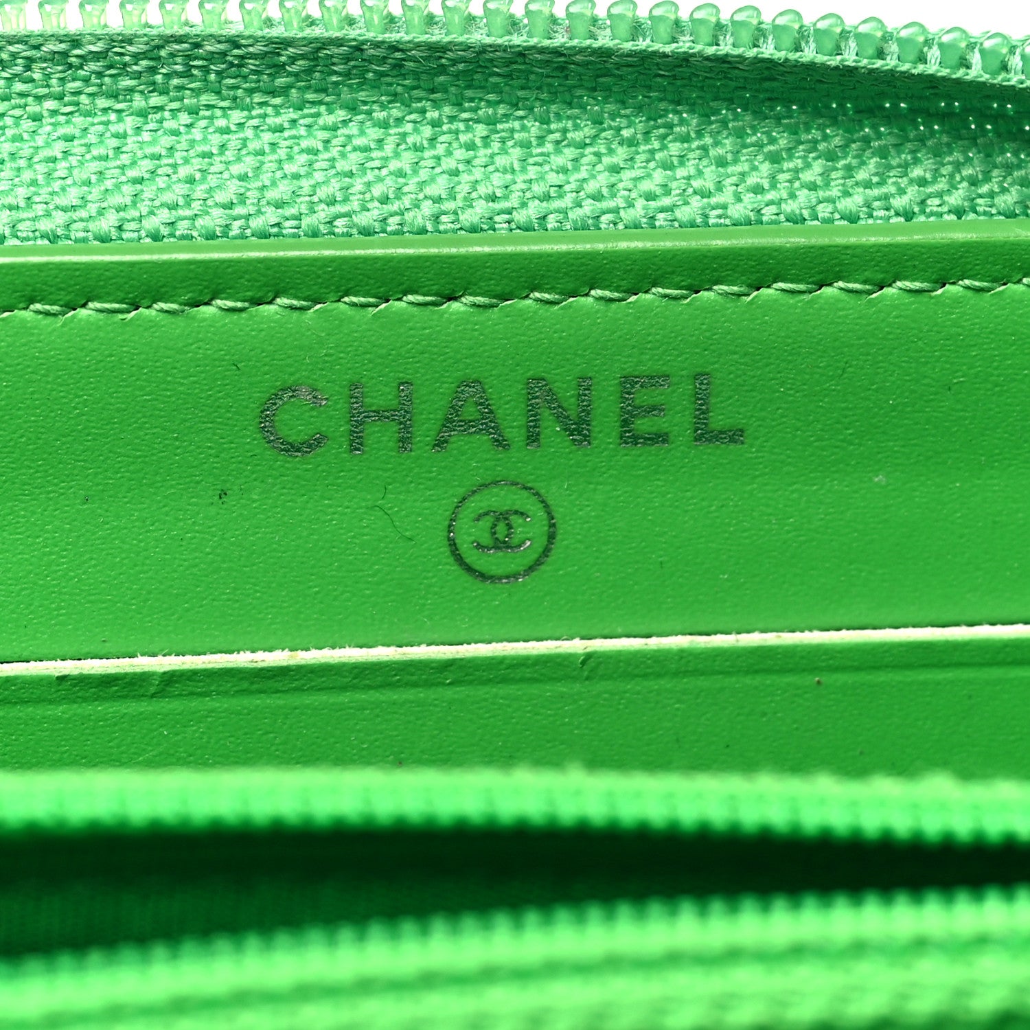 Chanel Patent Quilted Small Boy Zip Around Wallet Green 6 of 16