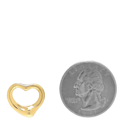 Tiffany 18K Yellow Gold 16mm Elsa Peretti Open Heart Pendant 2 of 4