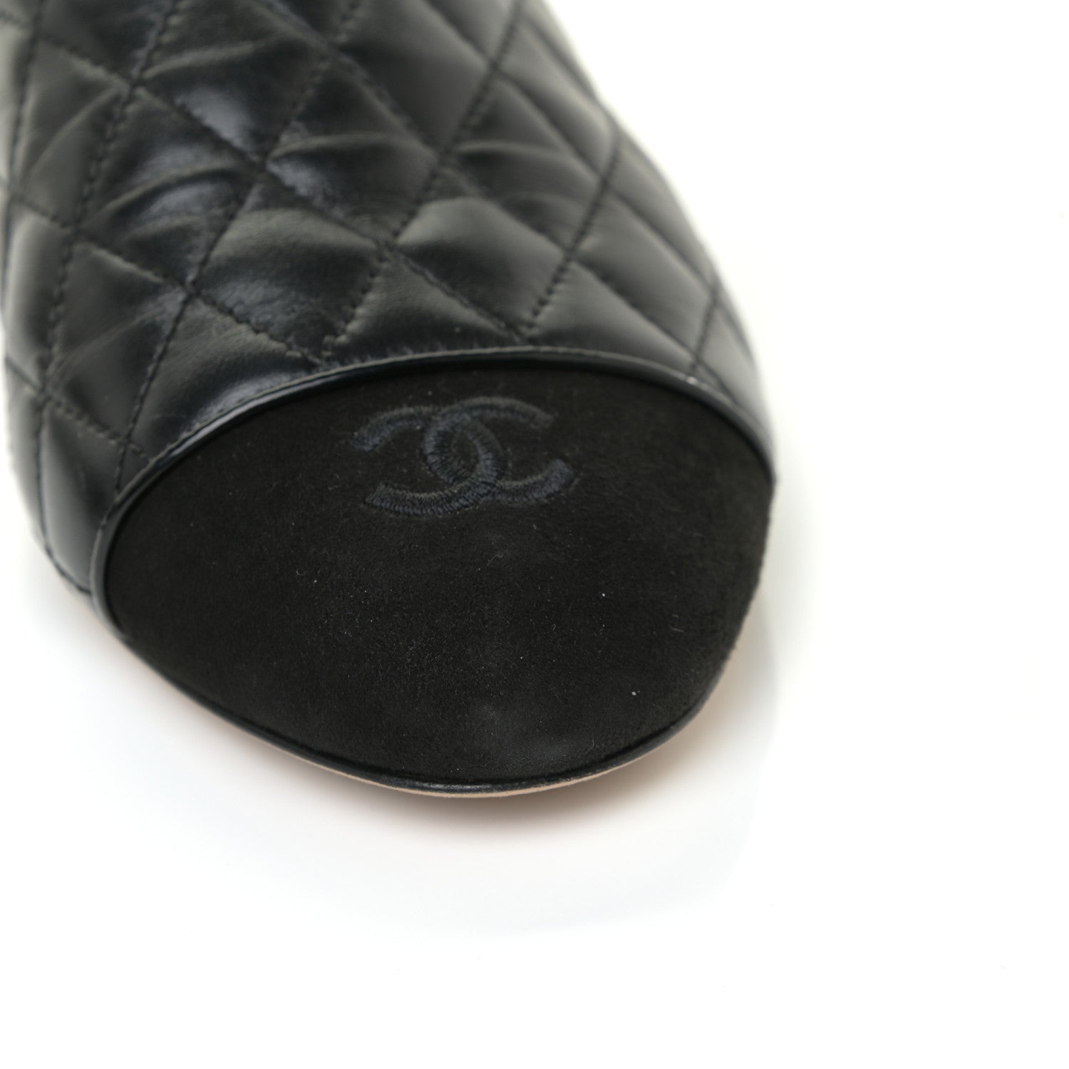 Chanel Lambskin Kid Suede Quilted Mules 40.5 Black 14 of 17