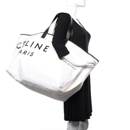 Celine Textile Large Made In Tote White Black 2 of 13