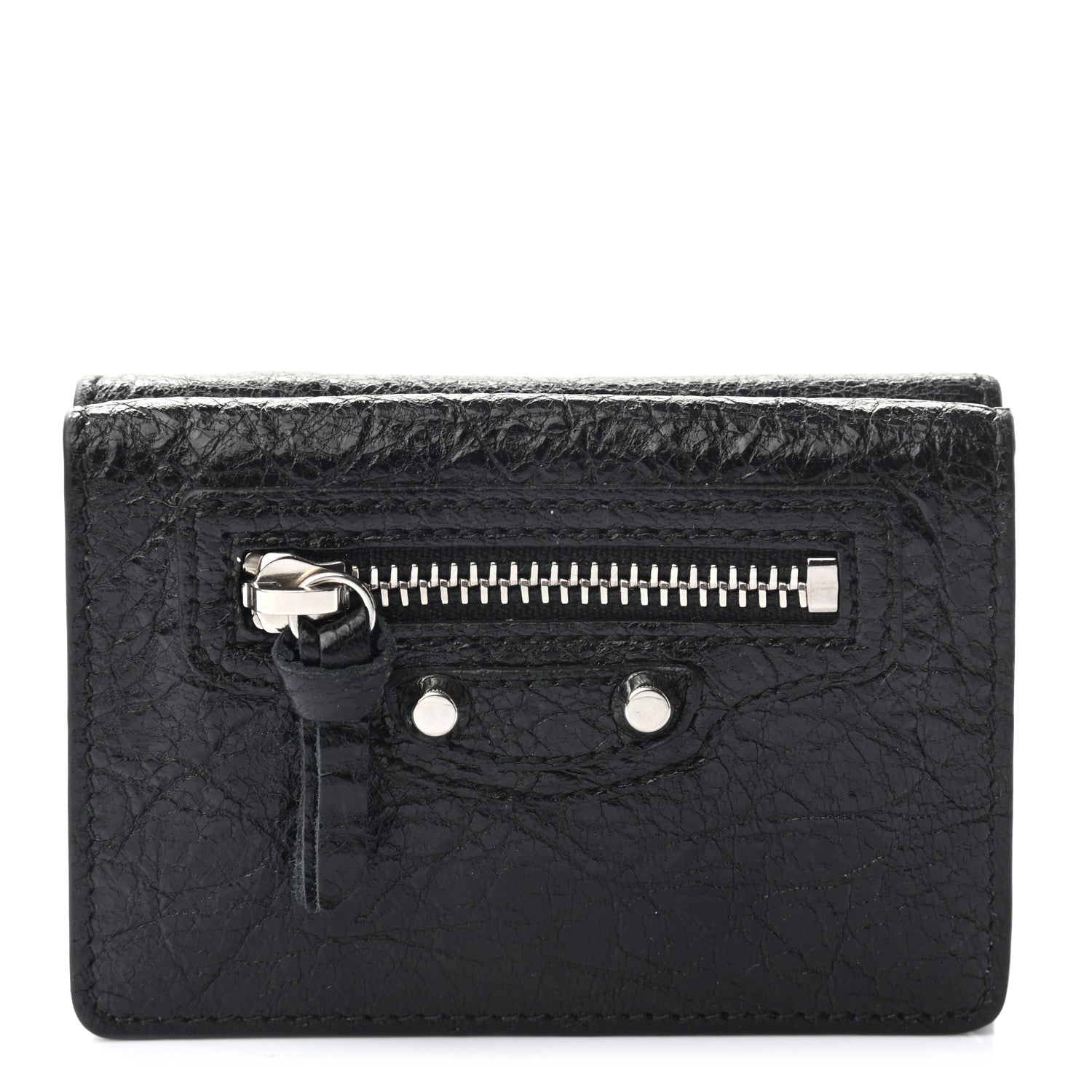Balenciaga Agneau Classic Silver Hardware Mini Wallet Black 1 of 6