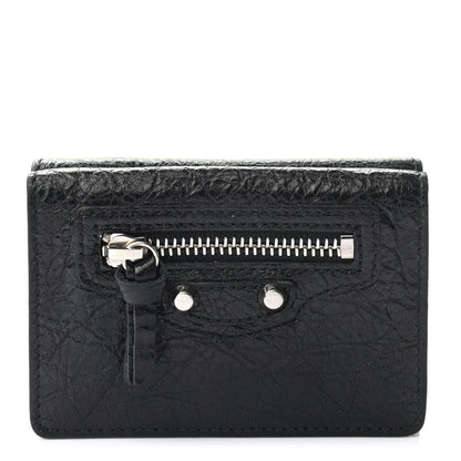Balenciaga Agneau Classic Silver Hardware Mini Wallet Black 1 of 6