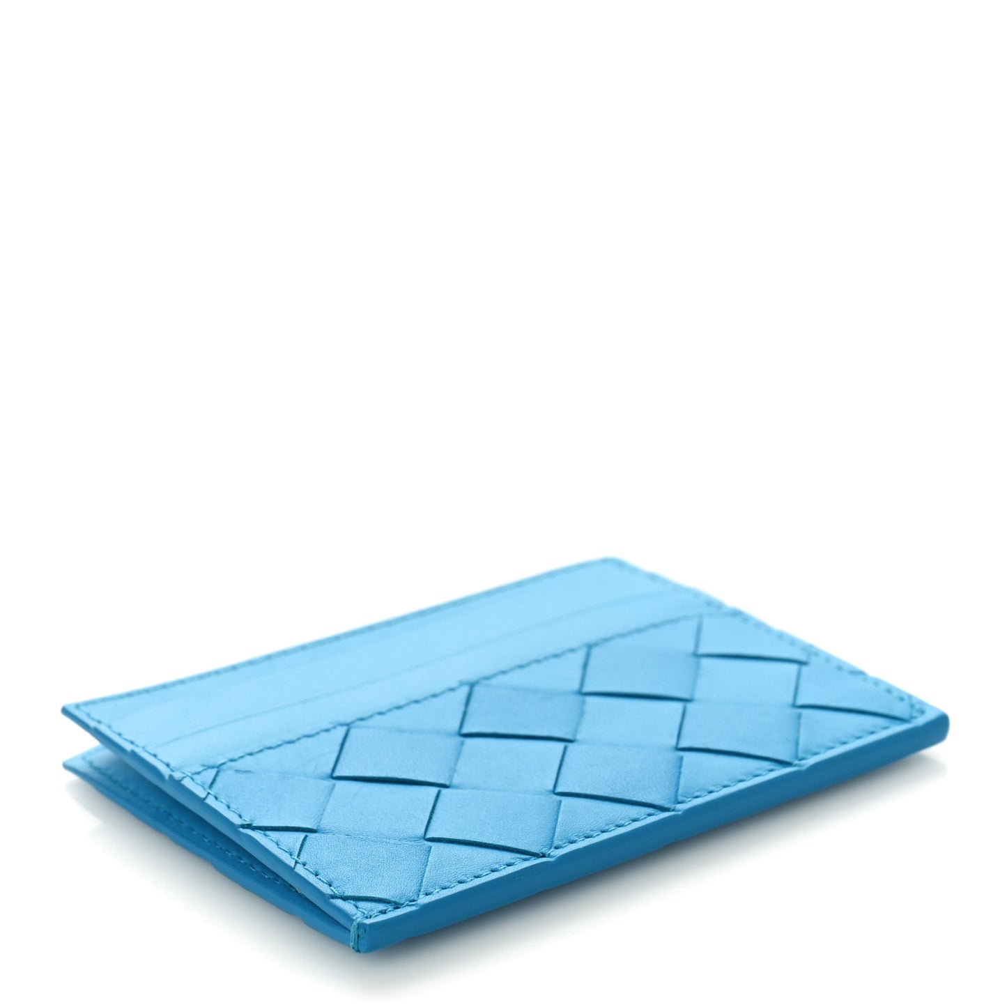 BOTTEGA VENETA Nappa Intrecciato Card Case Pool