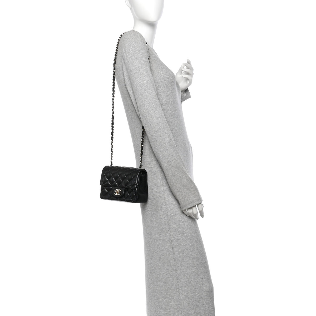 Chanel Lambskin Quilted Mini Square Flap Black 2 of 13
