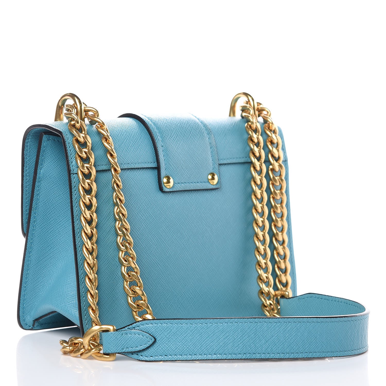 Prada Saffiano Lock Crossbody Turchese 3 of 12