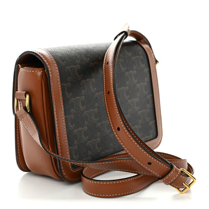 Celine Calfskin Triomphe Canvas Teen Triomphe Bag Tan 3 of 11