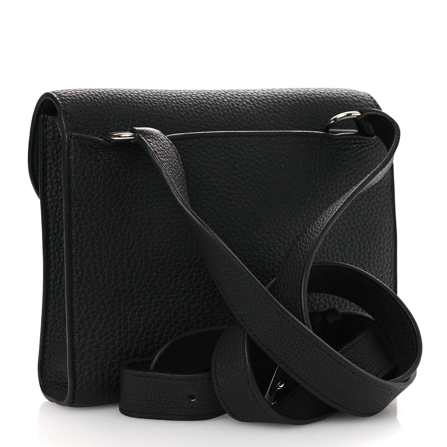 Hermes Togo Laque Sac A Depeches 21 Messenger Bag Black Bleu France 3 of 13