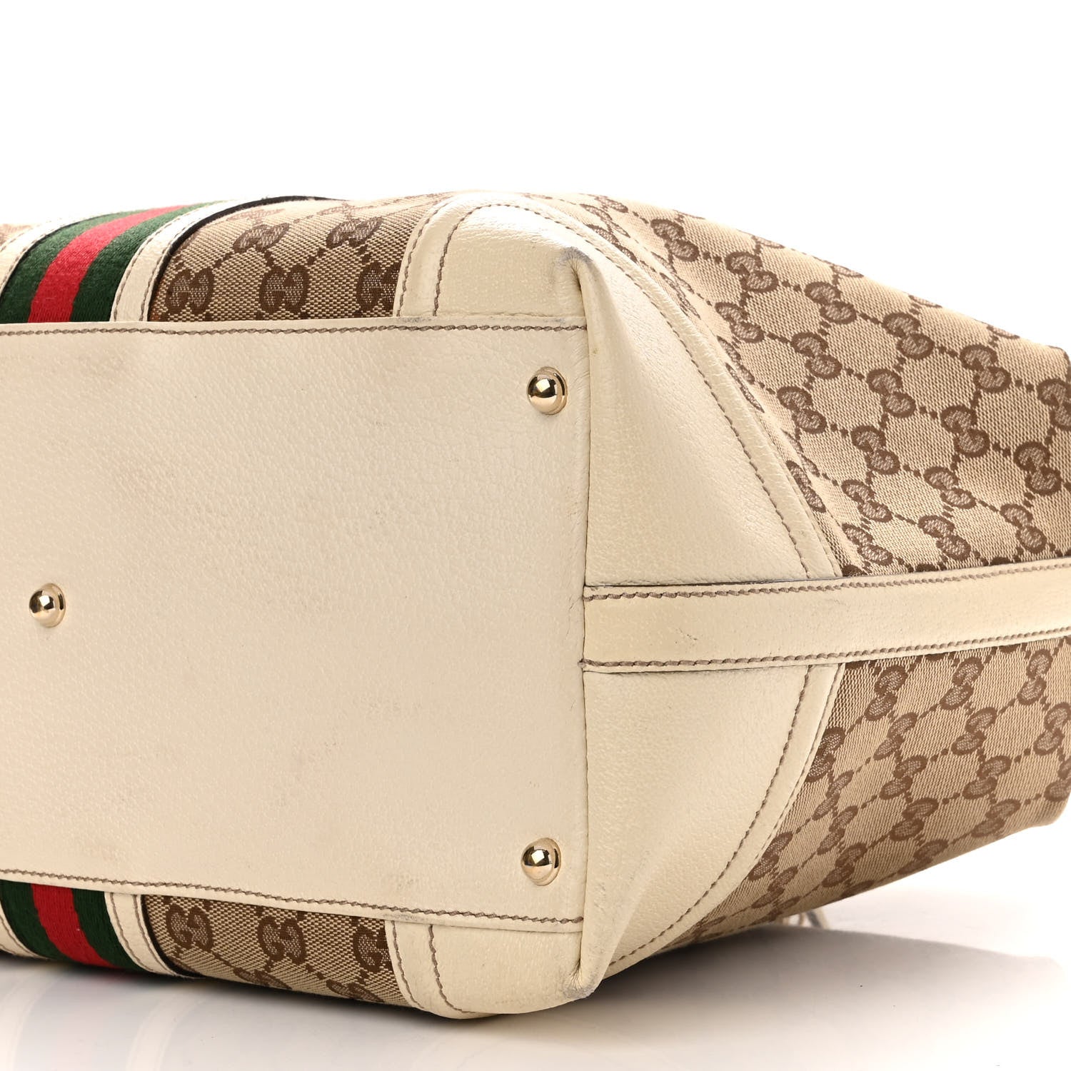 Gucci Monogram Web Large Treasure Boston Tote Beige 9 of 16