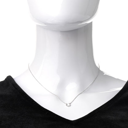 Tiffany 18K White Gold Diamond Mini Metro Horseshoe Pendant Necklace 2 of 6