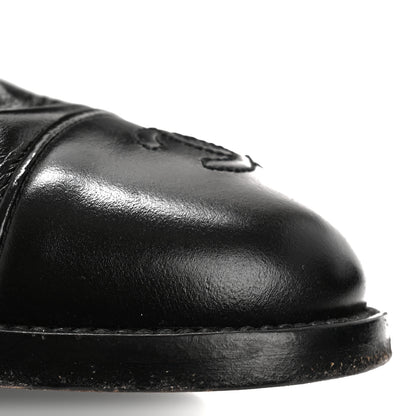 Chanel Calfskin Cap Toe CC Riding Boots 38.5 Black 12 of 13
