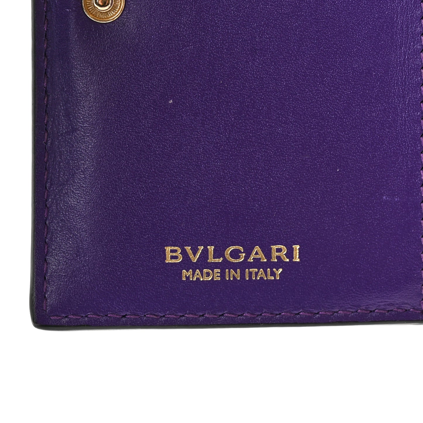 Serpenti Calfskin Card Case Emerald Green Amethyst