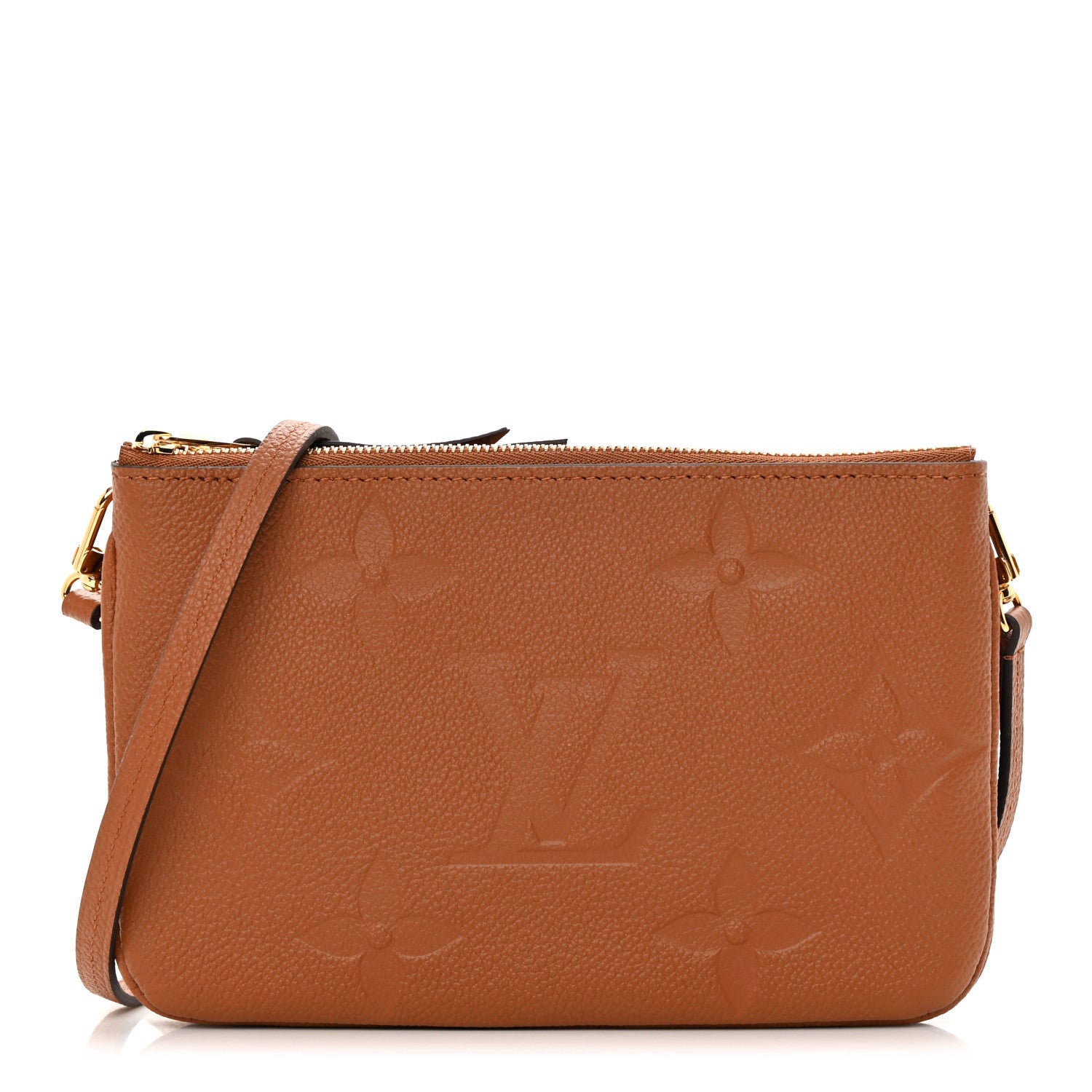 Louis Vuitton Empreinte Monogram Giant Double Zip Pochette Caramel