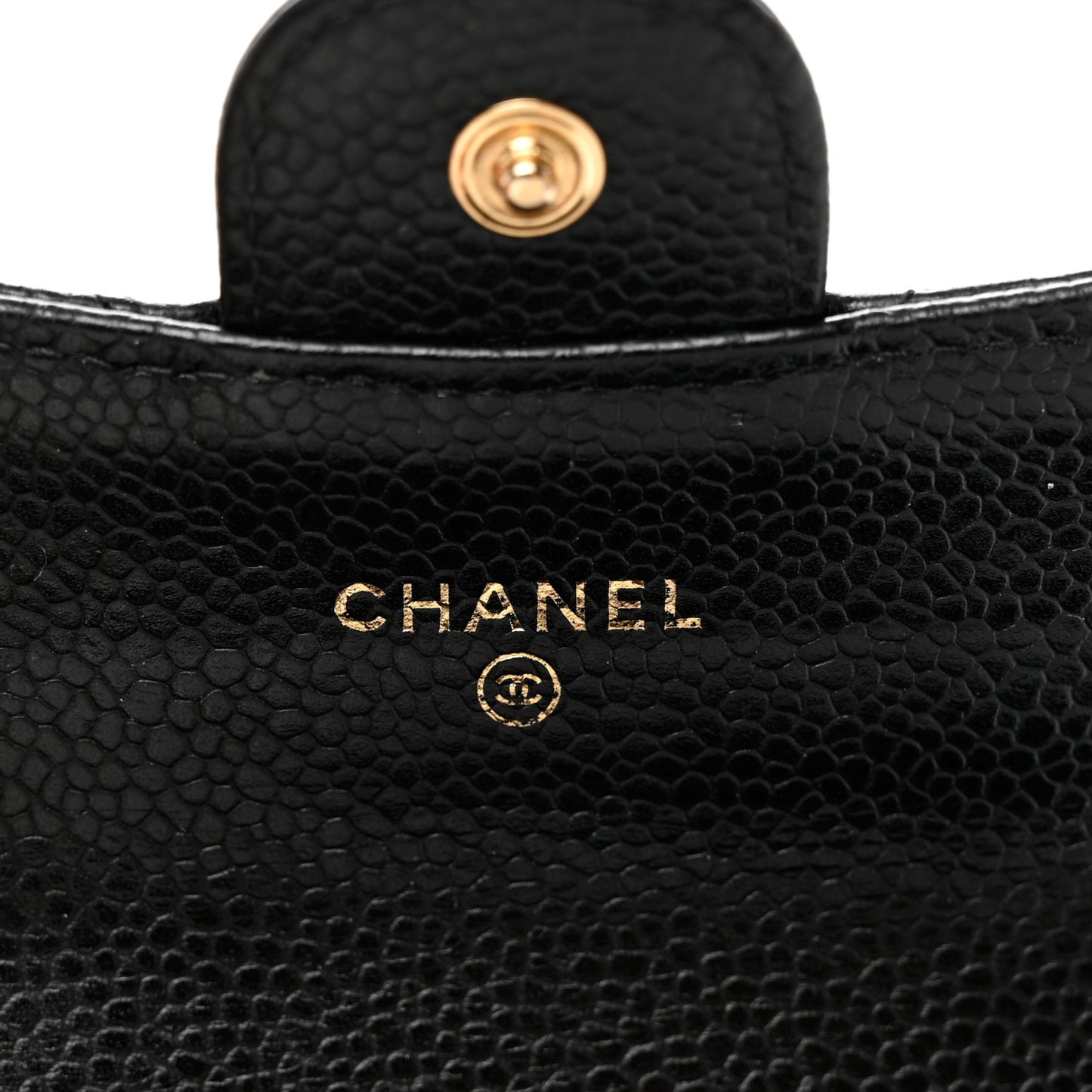 Caviar Quilted Flap Card Holder Black