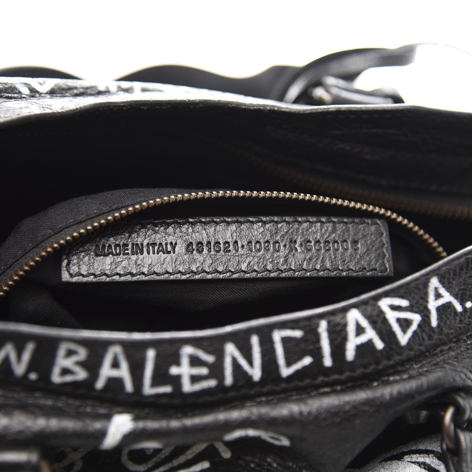 Balenciaga Agneau Classic Hardware Graffiti All Over S City Black 7 of 13