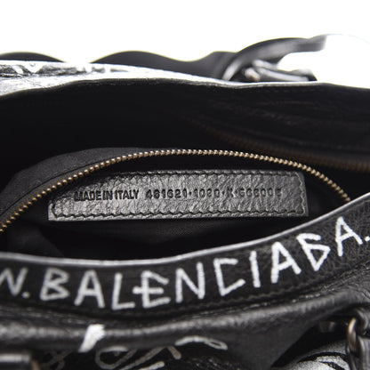 Balenciaga Agneau Classic Hardware Graffiti All Over S City Black 7 of 13