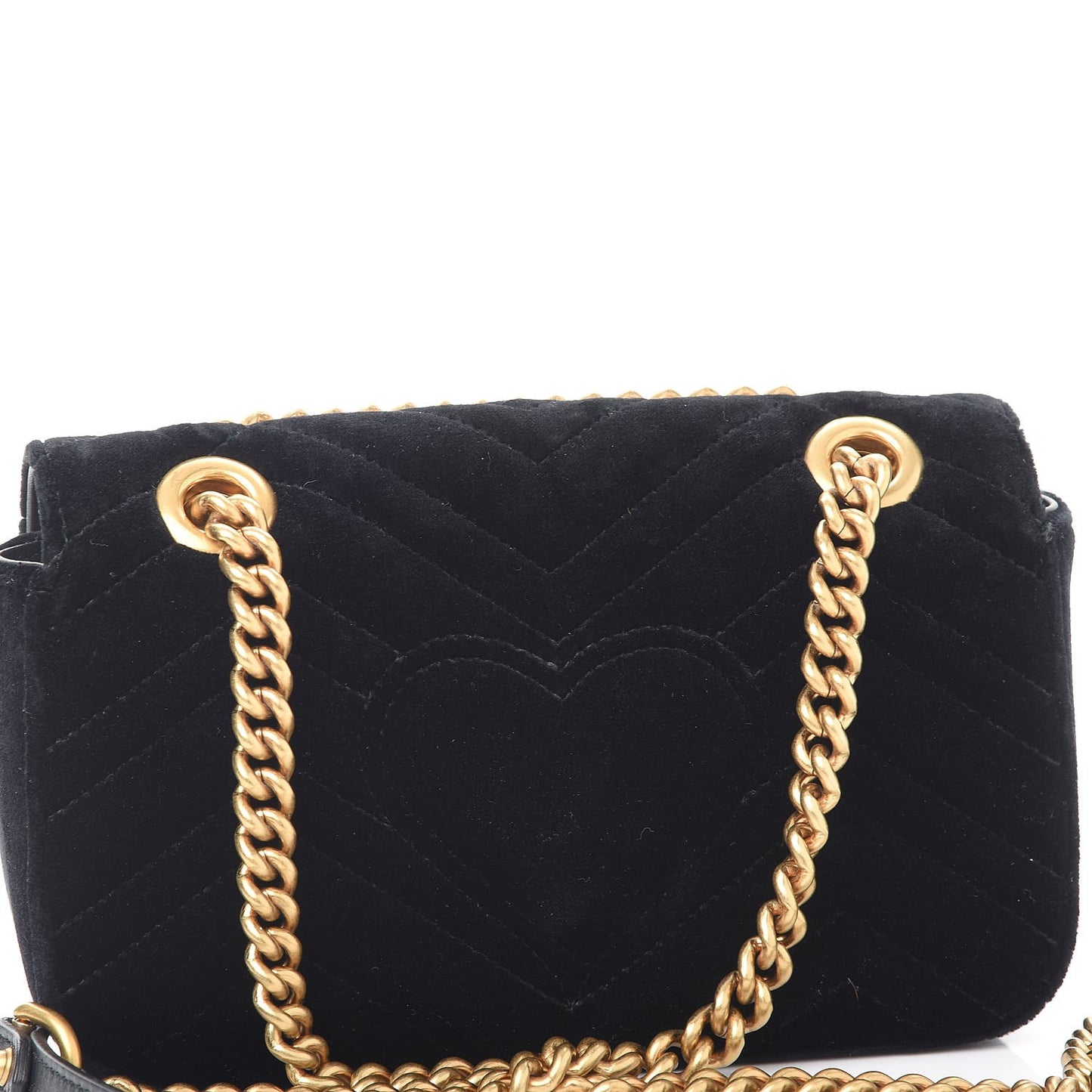 Velvet Matelasse Mini GG Marmont Shoulder Bag Black