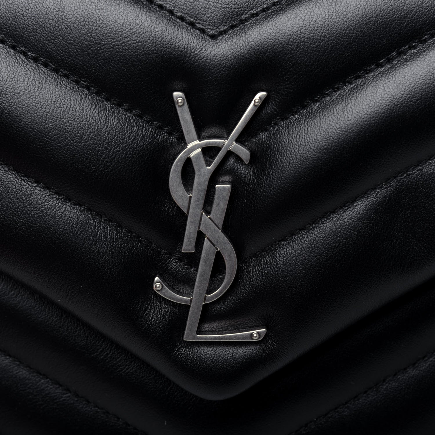 Saint Laurent Calfskin Y Quilted Monogram Small Loulou Chain Satchel Black 15 of 15