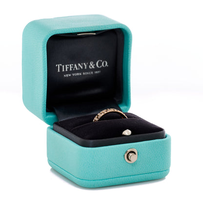 Tiffany 18K Rose Gold Diamond Narrow T True Band Ring 49 5 2 of 6