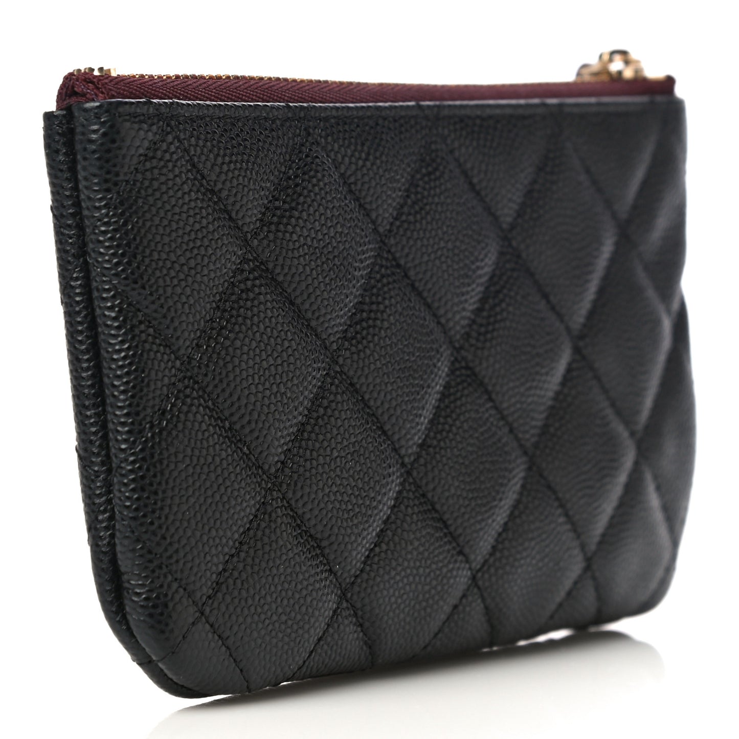 Caviar Quilted Small Cosmetic Case Black