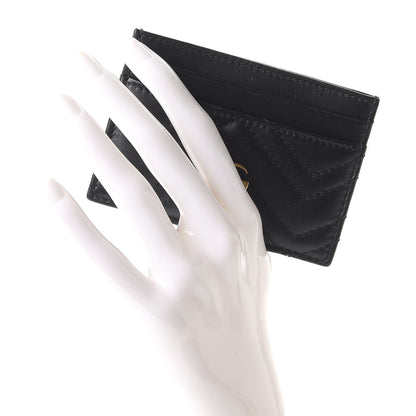 Gucci Calfskin Matelasse GG Marmont Card Holder Black 2 of 7