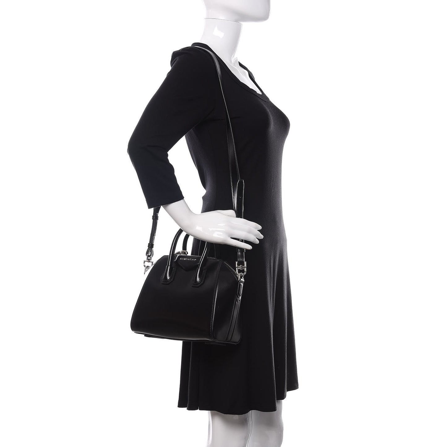 Shiny Lord Calfskin Mini Antigona Black