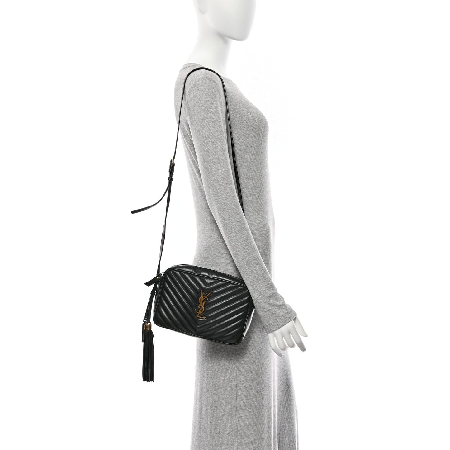 Calfskin Matelasse Monogram Lou Camera Bag Black