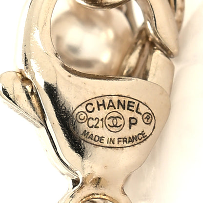 Chanel Pearl Crystal CC Bracelet Light Gold 5 of 5