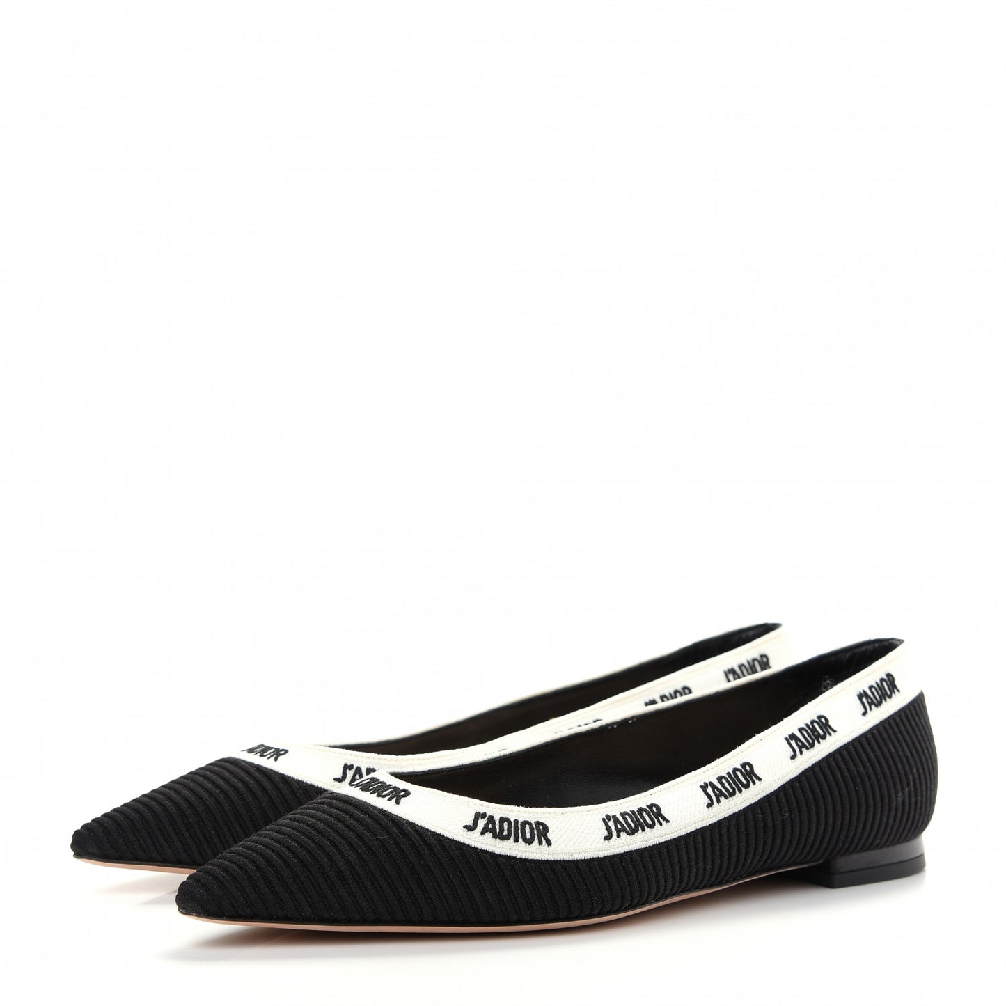 Fabric Ribbon Embroidered J'Adior Ballet Flats 36.5 Black