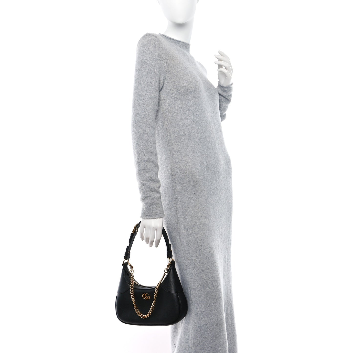 Goatskin Small Aphrodite Shoulder Bag Black