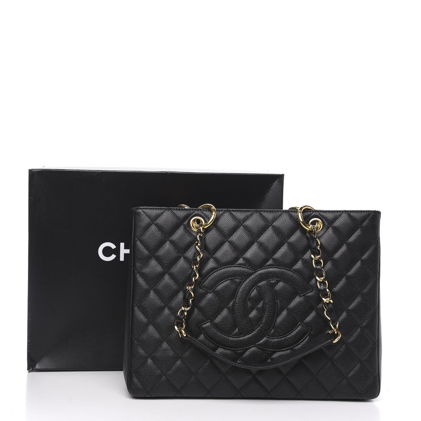 Caviar Quilted Grand Shopping Tote GST Black