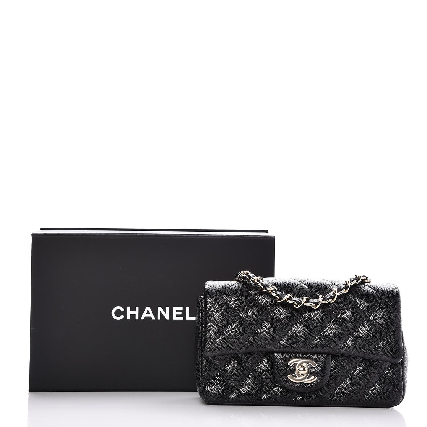 Caviar Quilted Mini Rectangular Flap Black