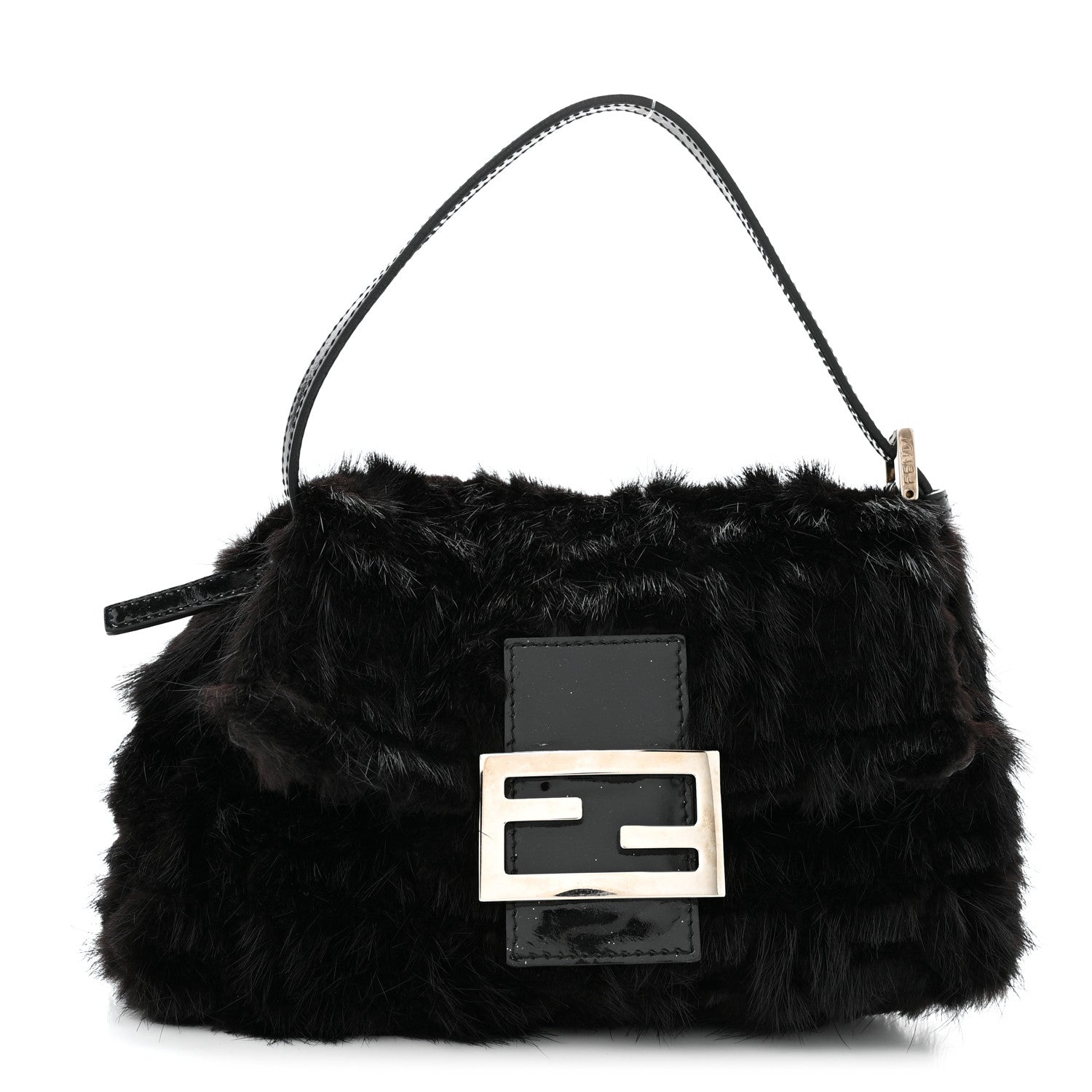 Fendi Mink Fur FF Mini Mama Baguette Black 1 of 12
