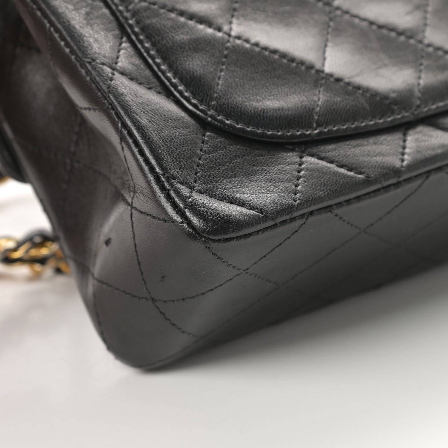 Lambskin Quilted Mini Square Flap Black
