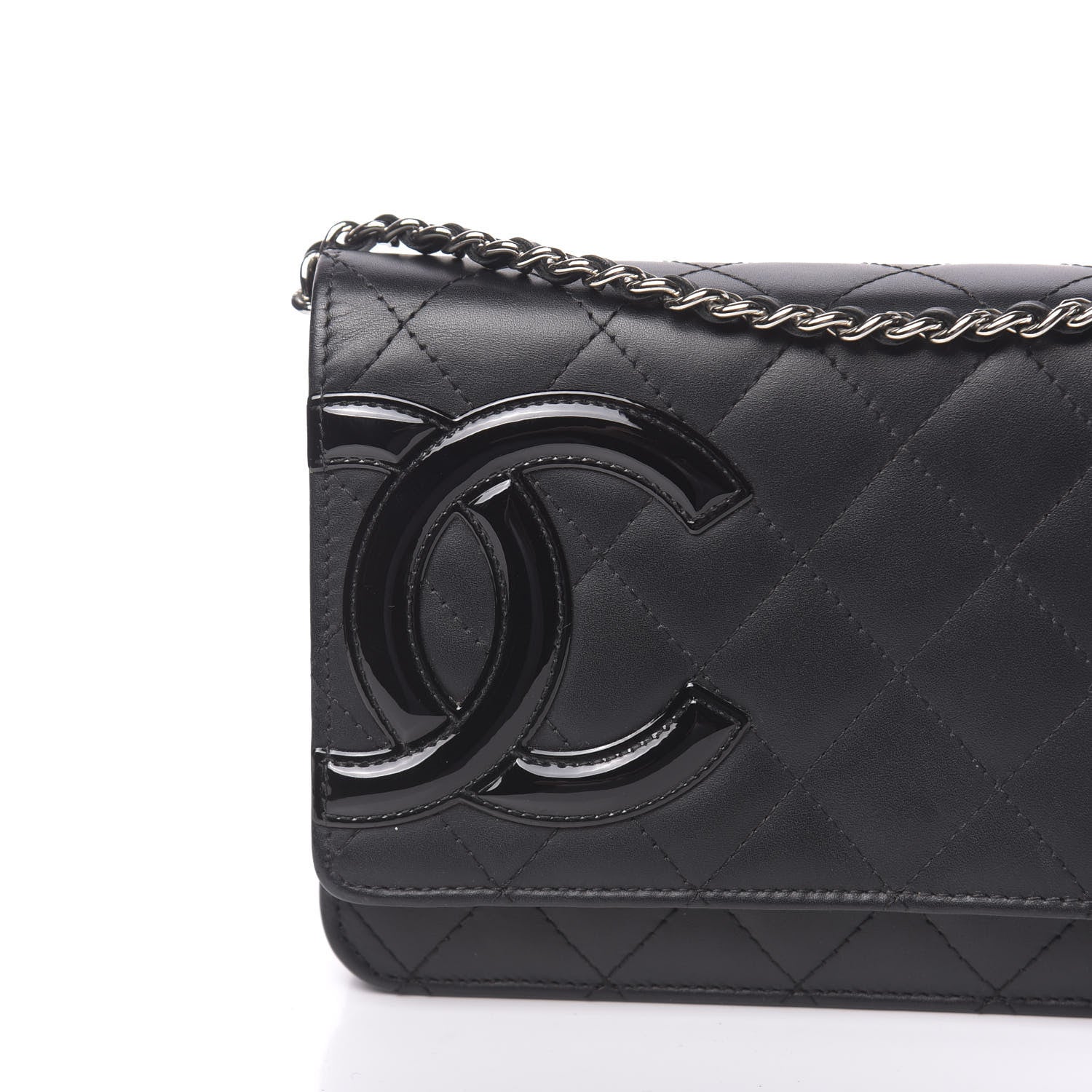Chanel Calfskin Quilted Cambon Wallet On Chain WOC Black 22 of 23