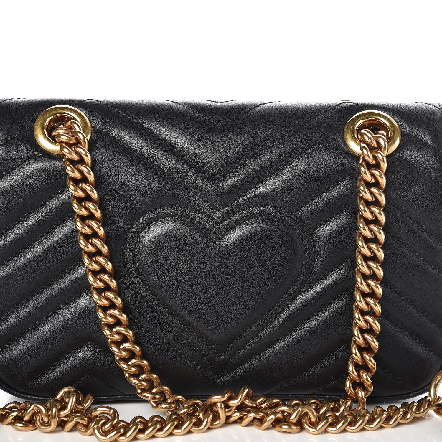 Gucci Calfskin Matelasse Mini GG Marmont Shoulder Bag Black 8 of 8