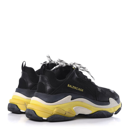 Balenciaga Fabric Mesh Womens Triple S Sneakers 41 Black Yellow 4 of 8