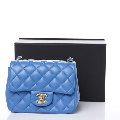 Chanel Lambskin Quilted Mini Square Flap Blue 10 of 10