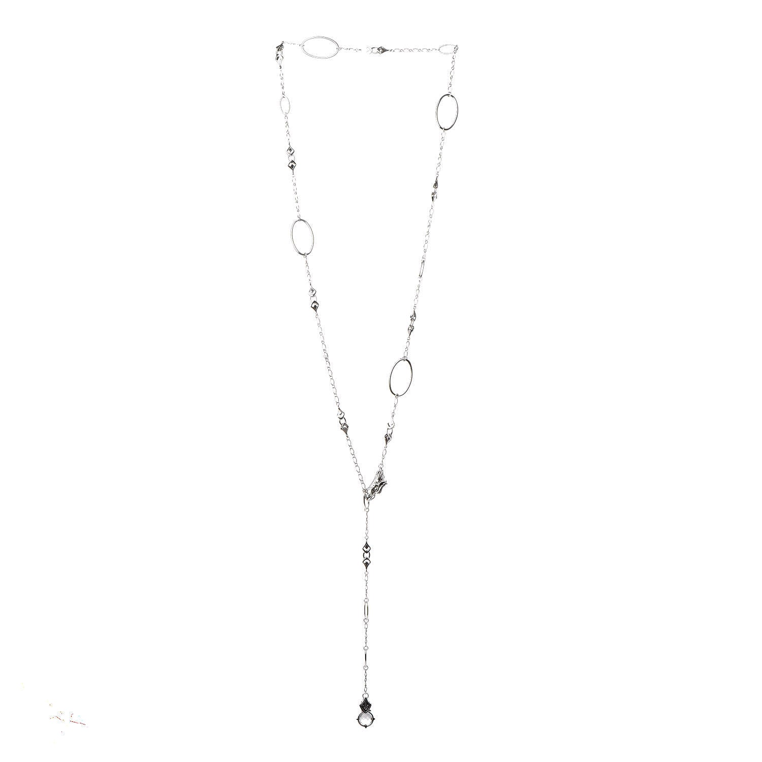 John Hardy Sterling Silver White Topaz Legends Naga Lariat Necklace 3 of 7