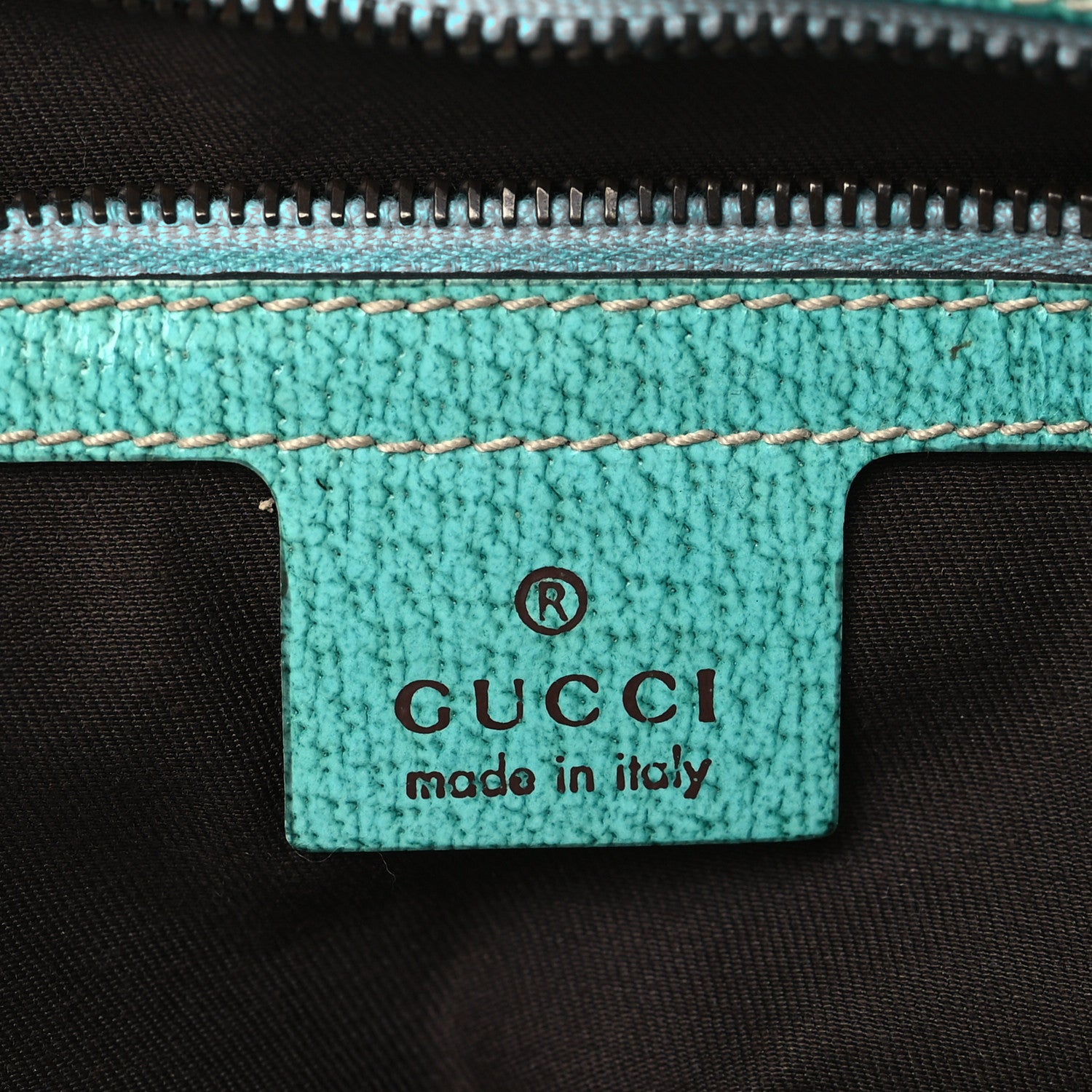 Gucci Monogram Bamboo Top Handle Bag Turquoise 6 of 9