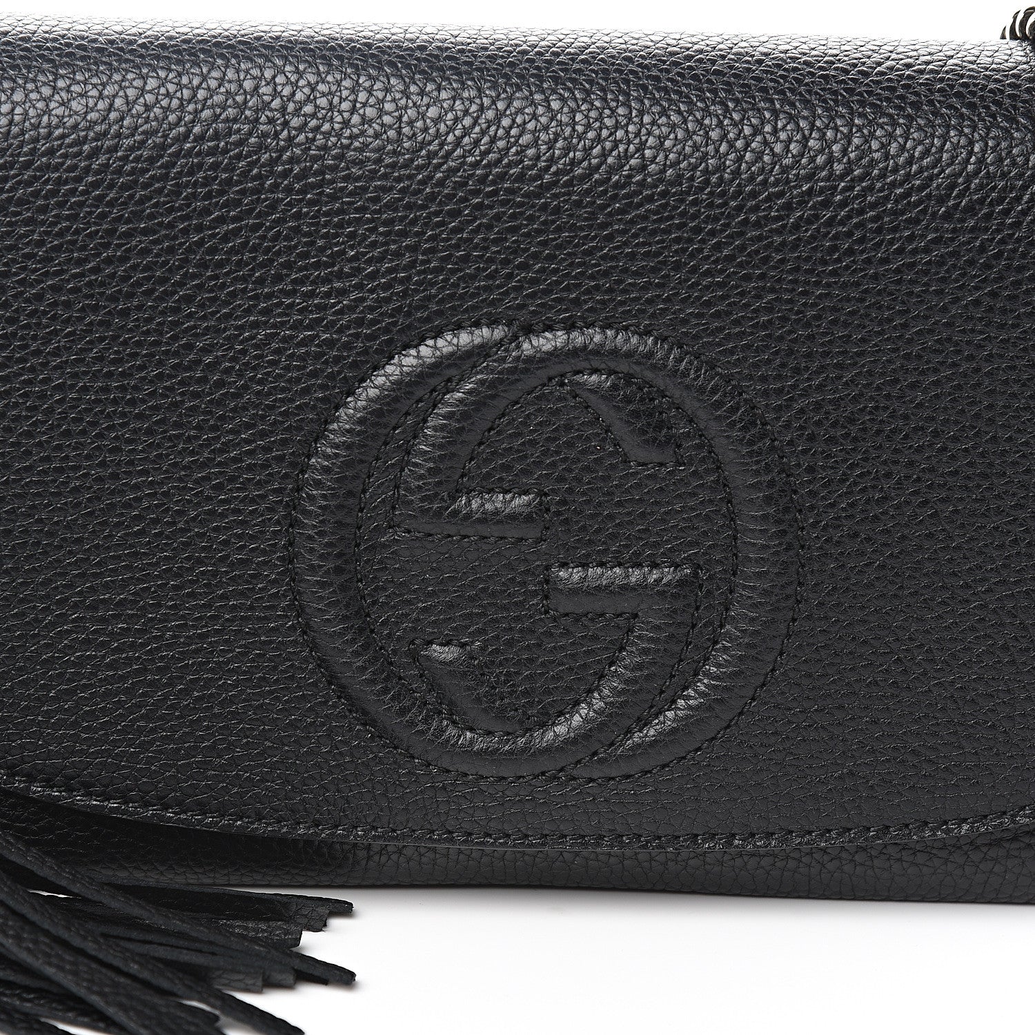 Gucci Pebbled Calfskin Medium Soho Flap Crossbody Black 9 of 9