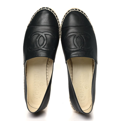 Chanel Lambskin CC Espadrilles 38 Black 2 of 11