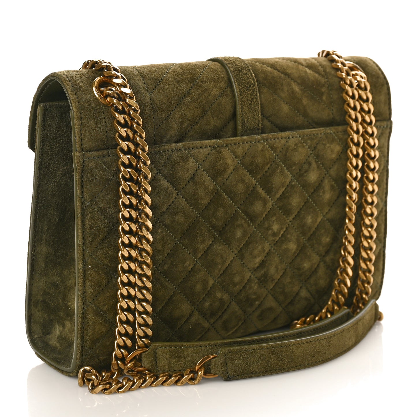 Suede Mixed Matelasse Triquilt Medium Loden Green