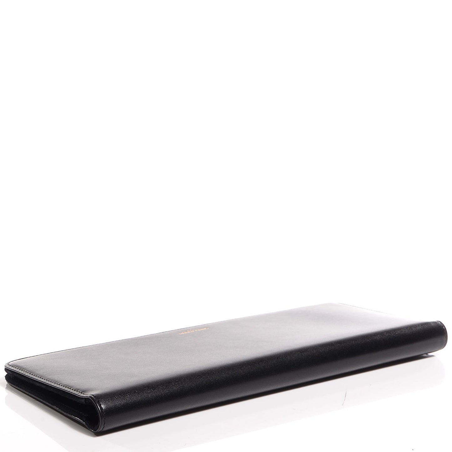Veau Leather Suede Travel Wallet Black