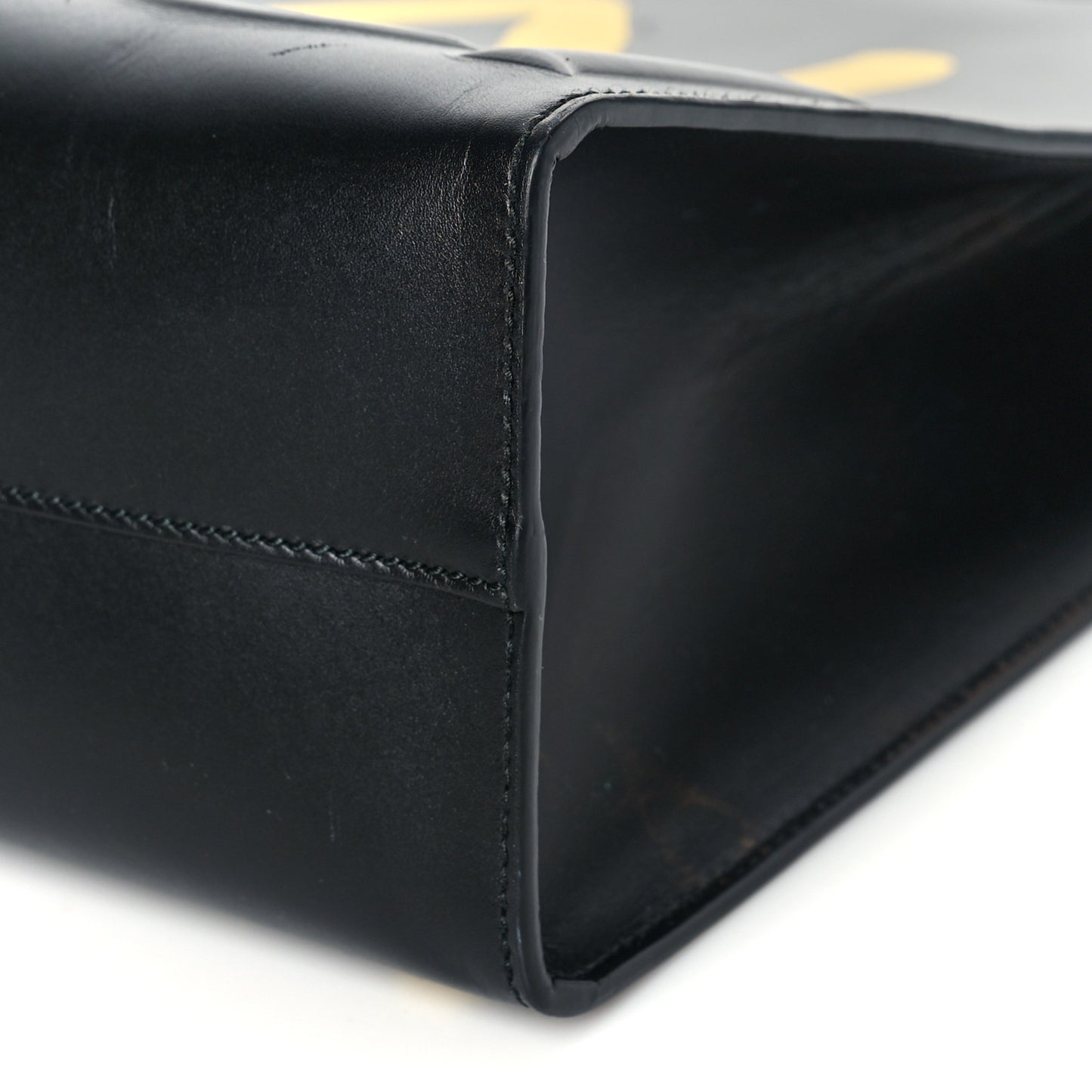 Calfskin GucciGhost Real Medium XL Tote Black Yellow