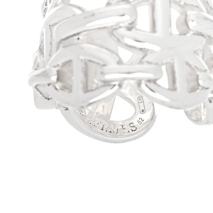 Hermes Sterling Silver GM Chaine d'Ancre Enchainee Band Ring 52 6 4 of 6