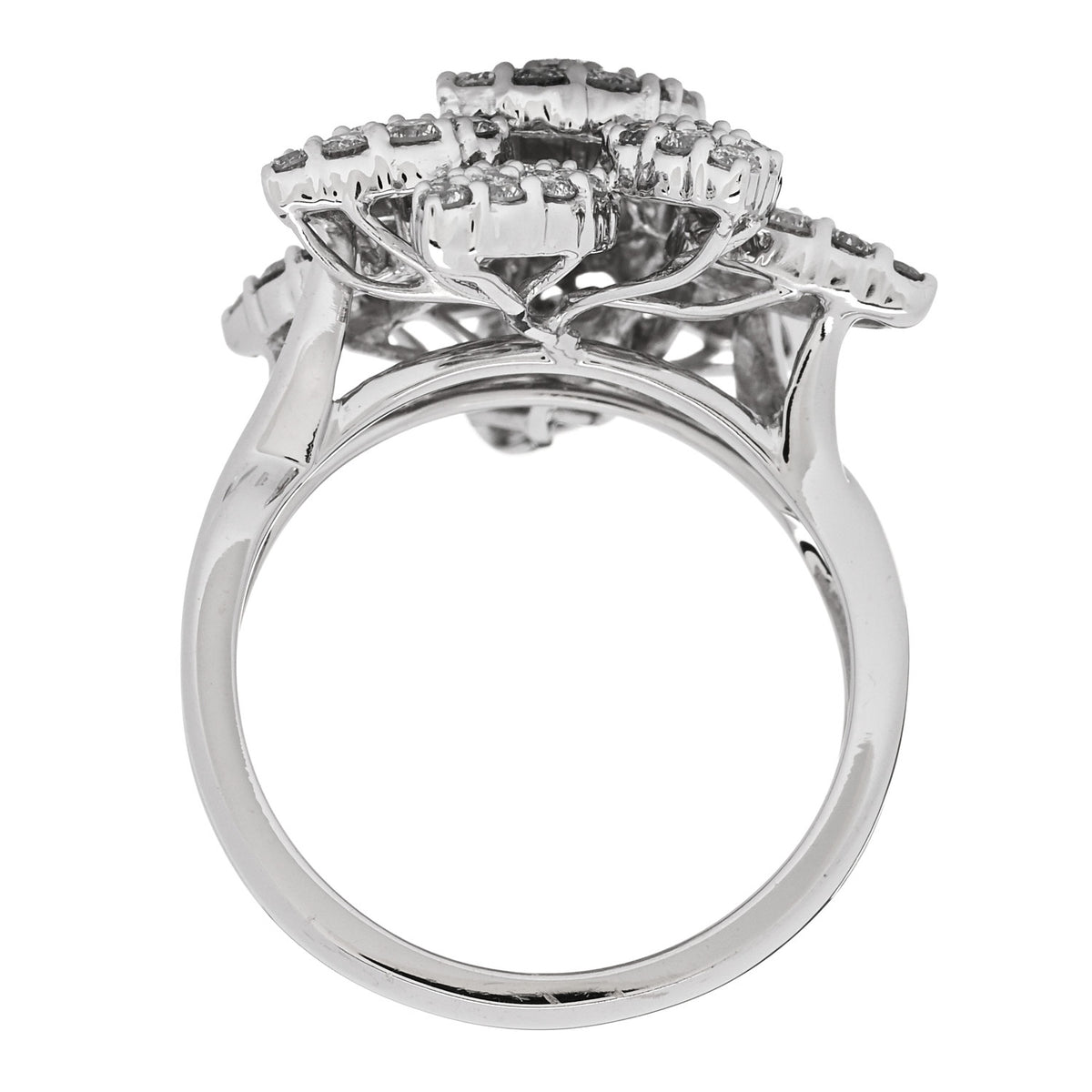 Parker & West by FASHIONPHILE 18K White Gold Diamond 1.90ctw Flower Cocktail Ring  55 7.25 5 of 8