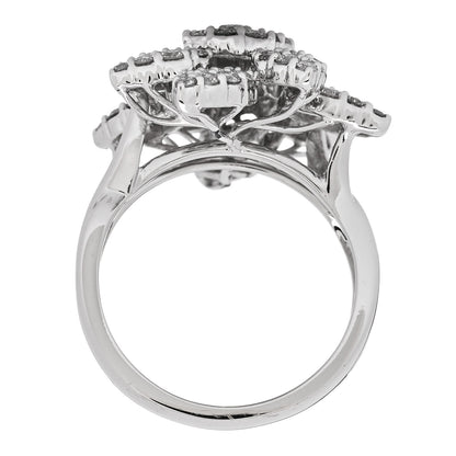 Parker & West by FASHIONPHILE 18K White Gold Diamond 1.90ctw Flower Cocktail Ring  55 7.25 5 of 8